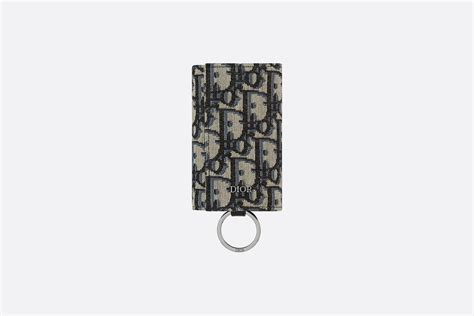 Key Holder Beige and Black Dior Oblique Jacquard .